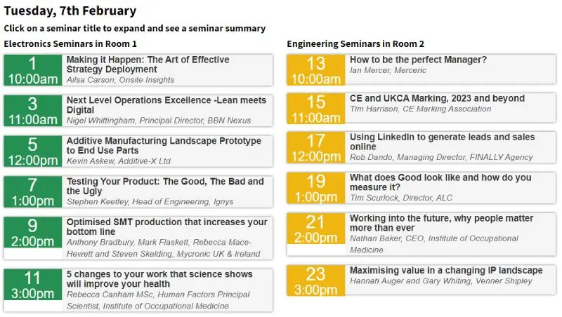 Southern Manufacturing and Electronics Day 1 Seminars